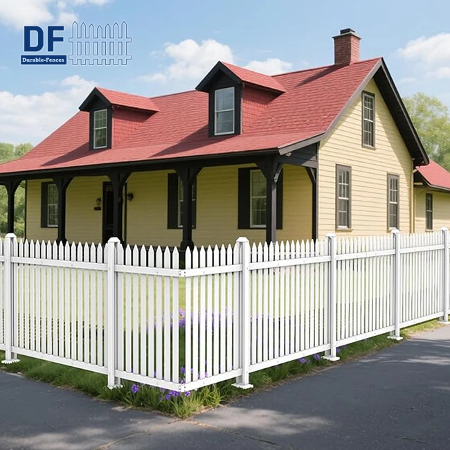 White Vinyl Fence Front Yard